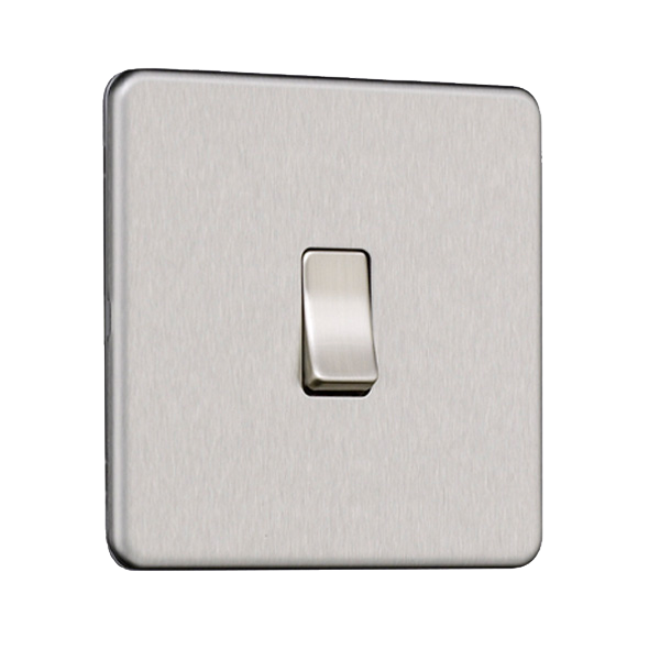 Flat Plate Screwless 1G Light Switch